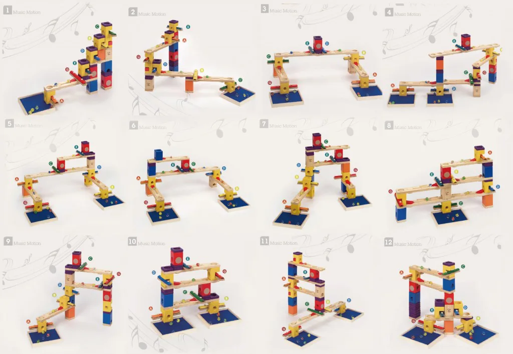 Комплект дървена писта, Hape Quadrilla, Музикално спускане, 77 части - Image 4