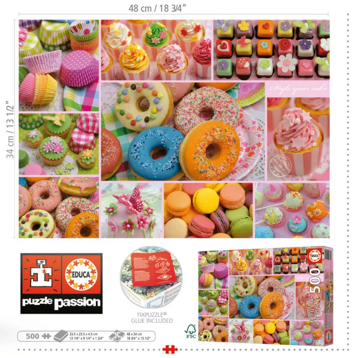 Пъзел, Educa, Колаж сладко парти, 500 части - Image 3