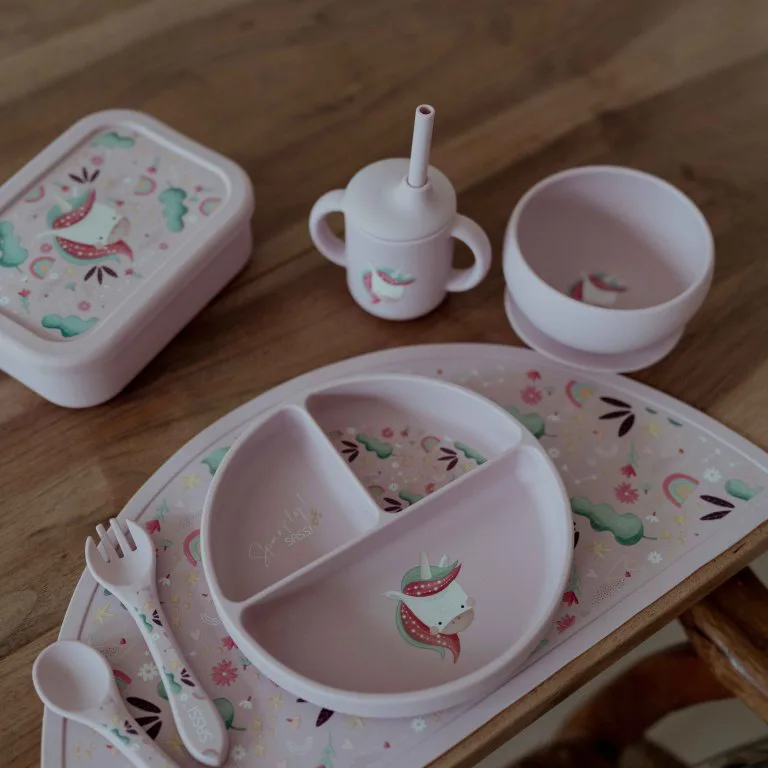 Силиконова купичка за хранене с вакуум, Sassi, Еднорог - Image 9