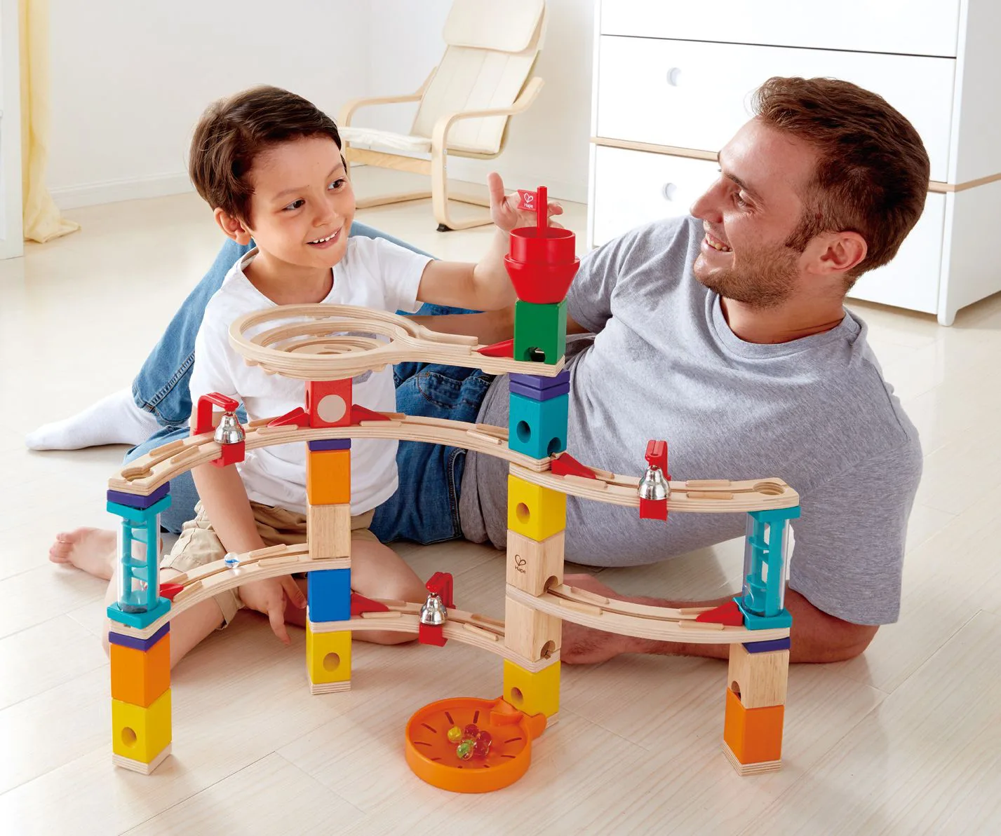 Комплект дървена писта, Hape Quadrilla, Бягство от замъка, 52 части - Image 3