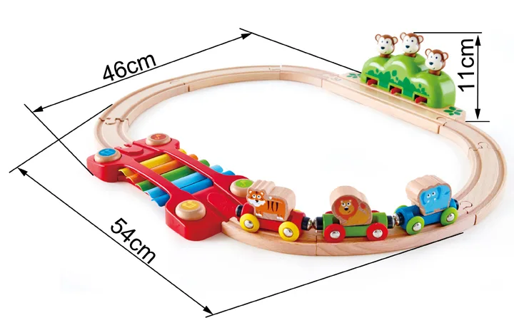 Дървена игра, Hape, Музикална железница, 54 x 11 x 46 cm - Image 2