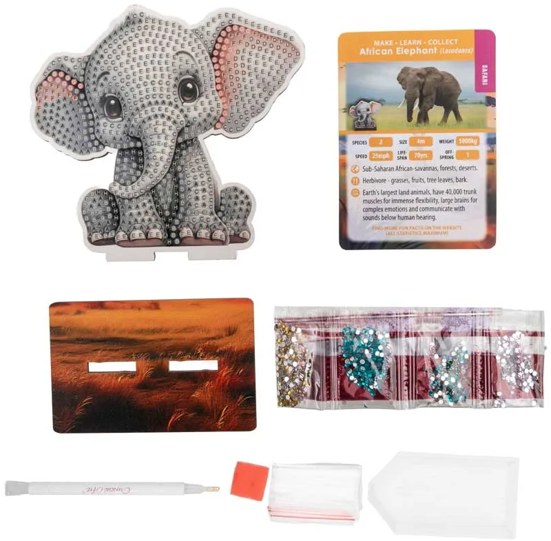 Комплект за диамантена бродерия, Craft Buddy, Crystal Art Buddies, Слон, 7 части - Image 3