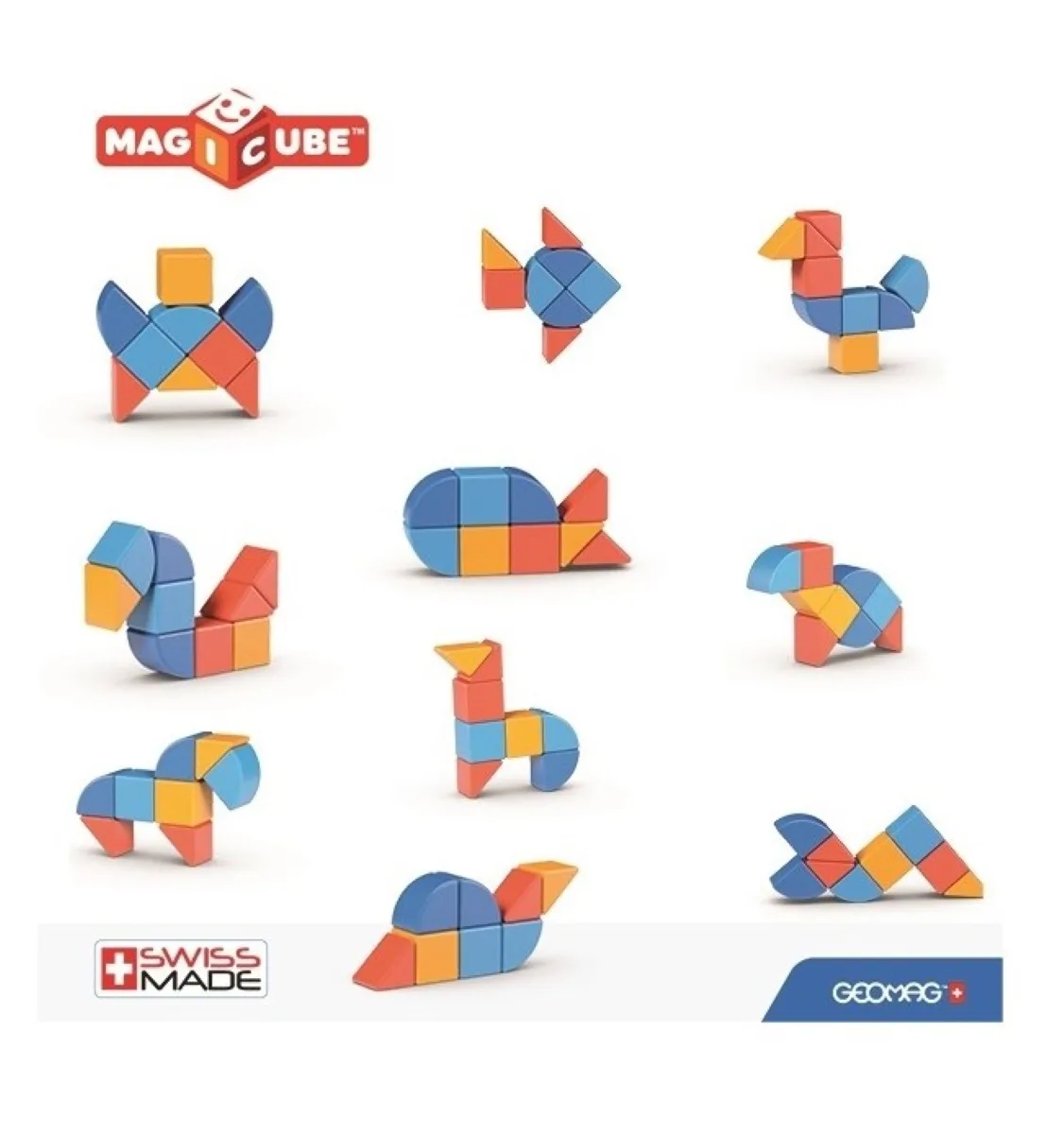 Магнитен конструктор, Geomag, Magicube, Животни, 9 части - Image 3