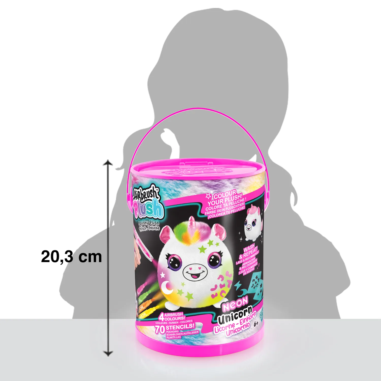 Творчески комплект, Canal Toys, Мини плюшена играчка за оцветяване, Неон, 15 см - Image 11