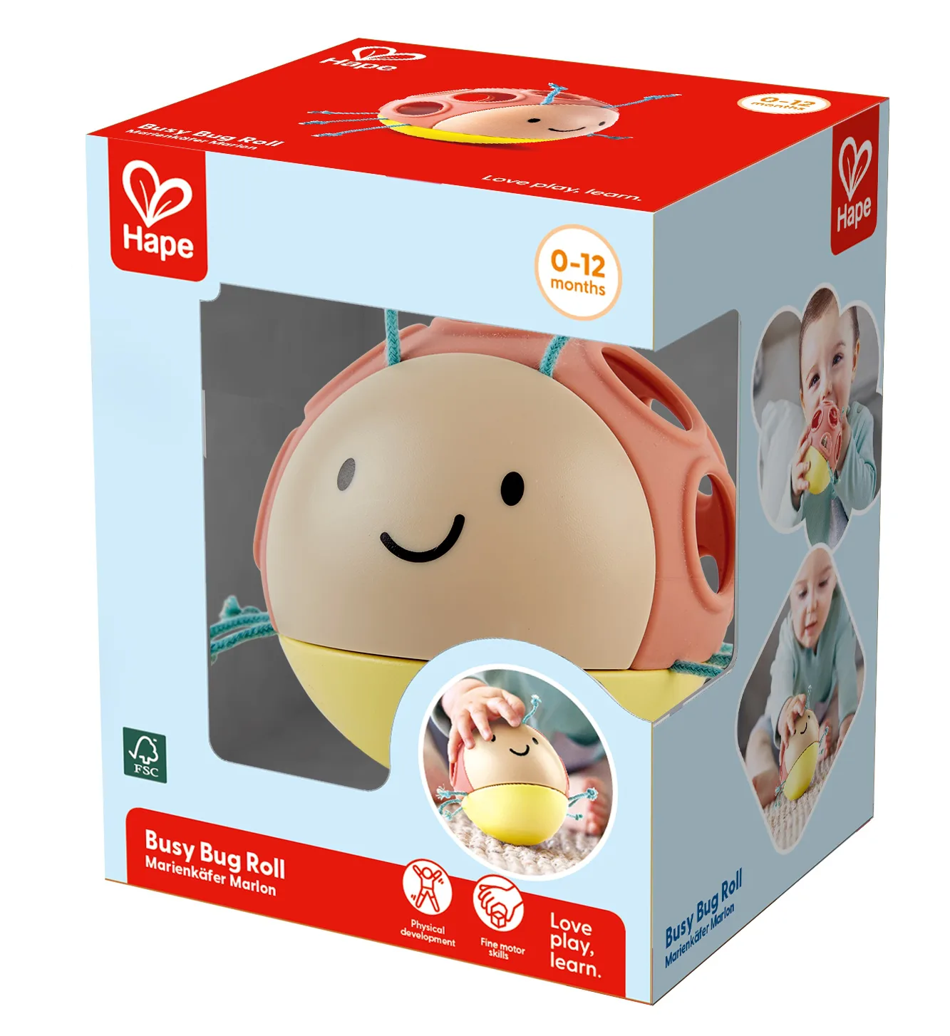 Бебешка дрънкалка, Hape, Калинка, 9 х 9 х 9 см - Image 2