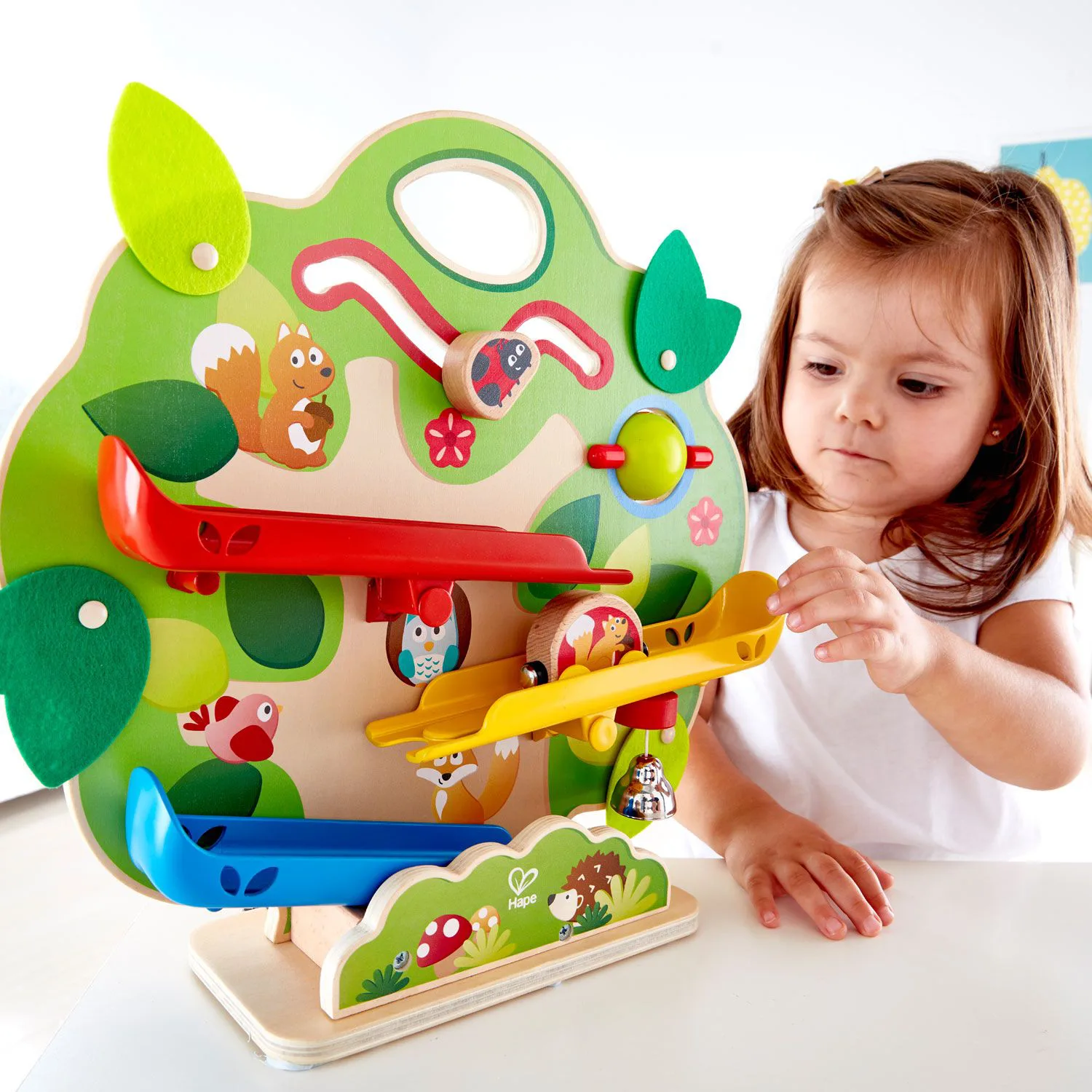 Дървен комплект, Hape, Влакче бързата катерица, 5 части - Image 3