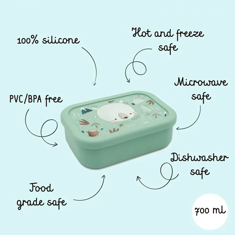 Силиконова разделителна кутия за обяд, Sassi, Мечка - Image 5