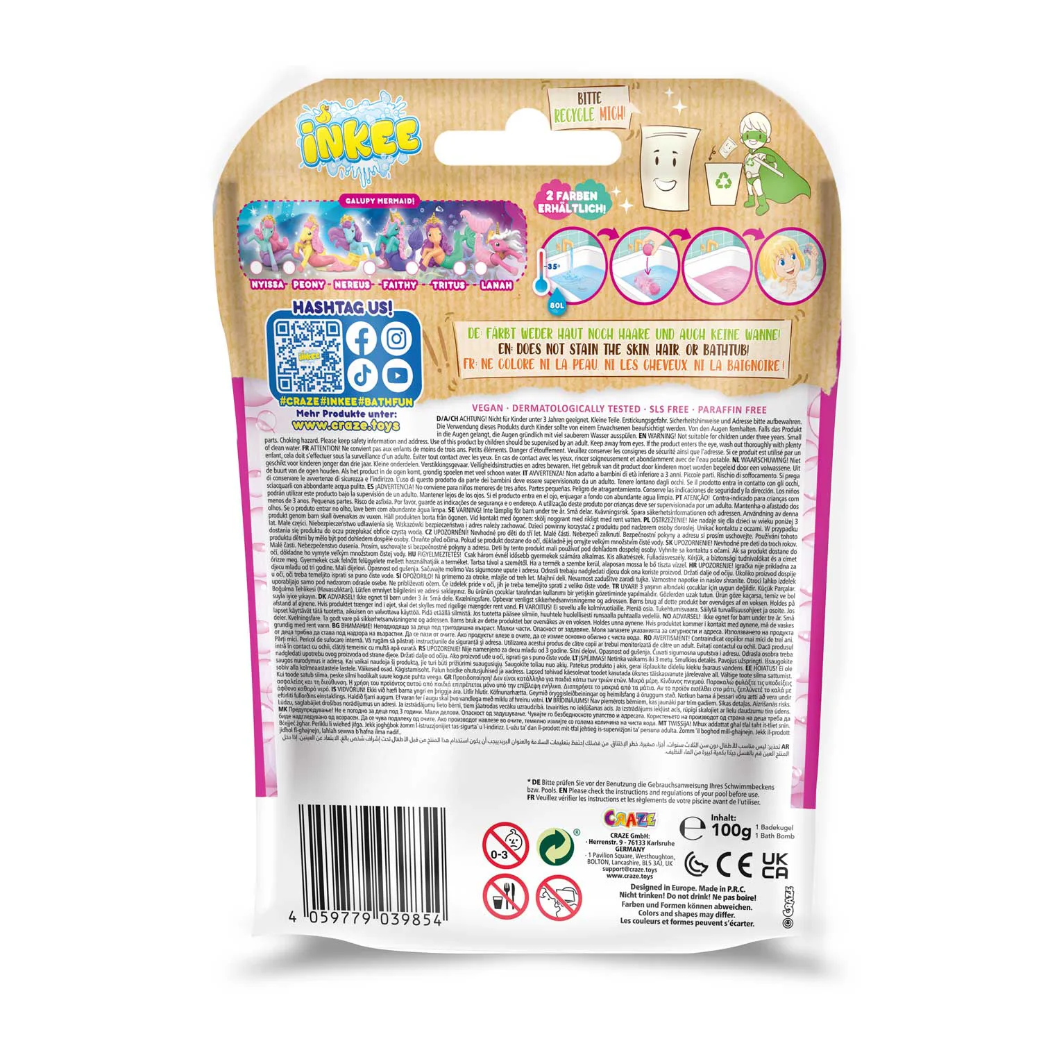 Ефервесцентна бомбичка за баня, Craze, Galupy Mermaid изненада, 100 гр - Image 4