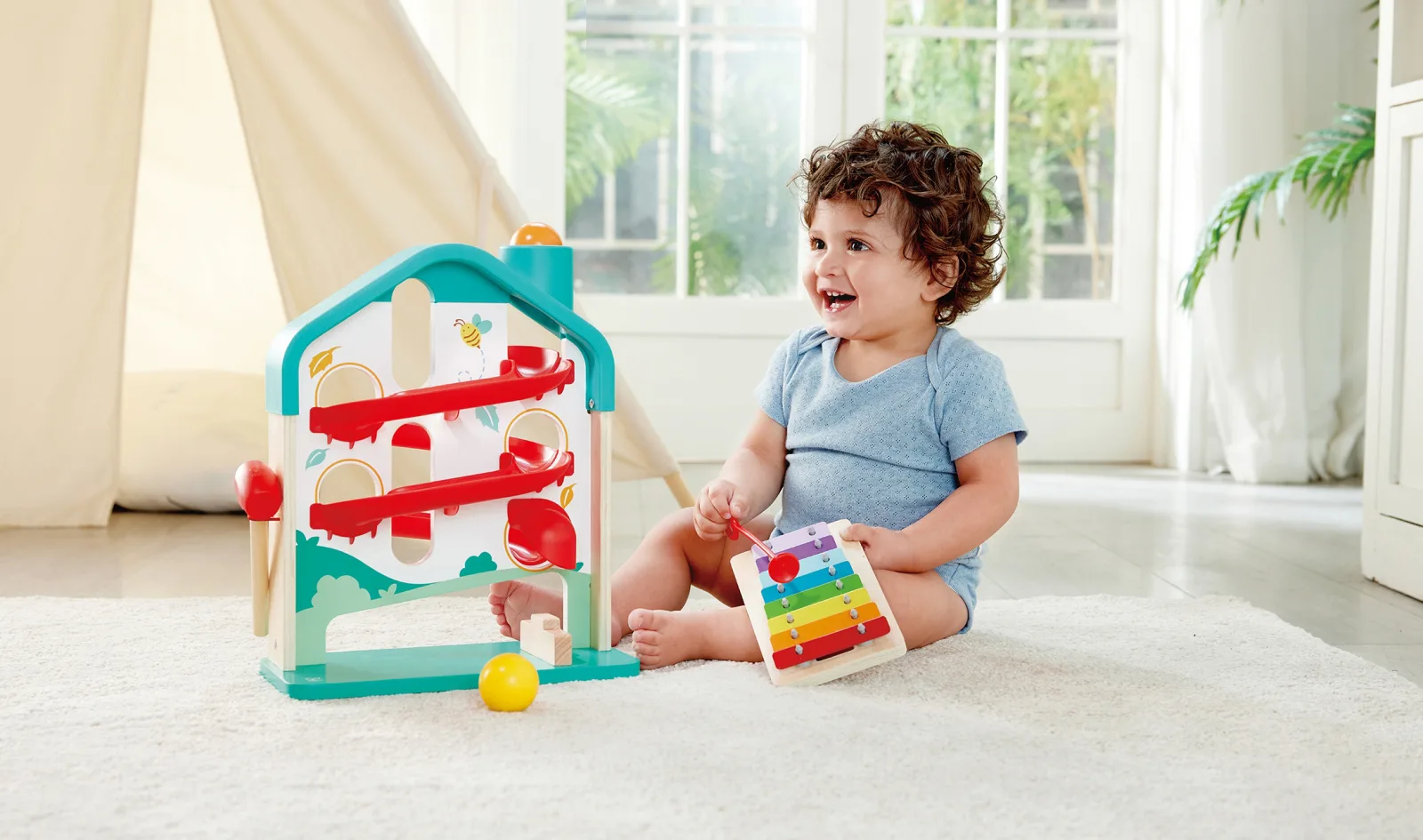 Детска музикална писта с топчета и ксилофон, Hape, 6 части - Image 3