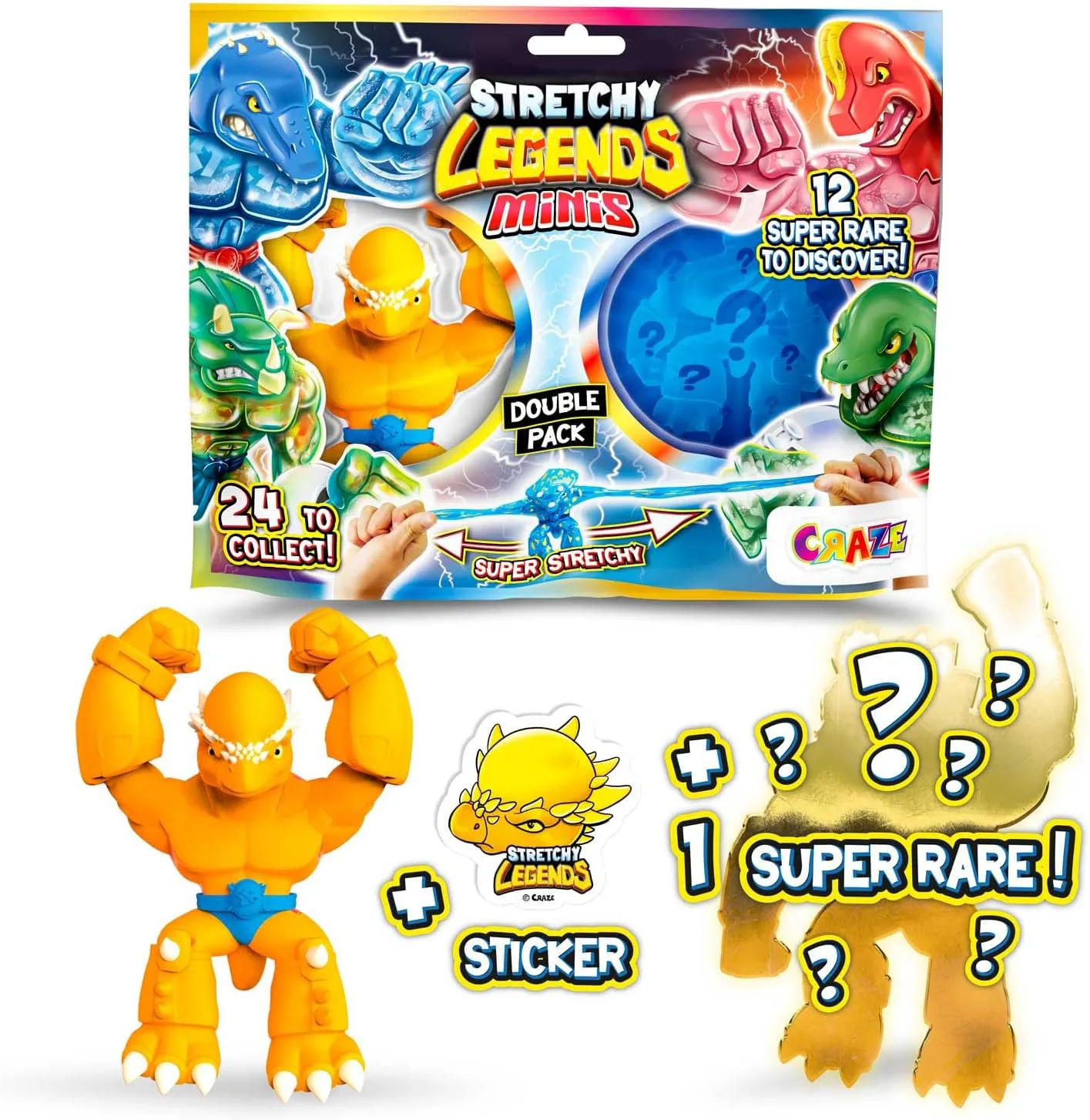 Колекционерска фигурка, Craze, Мини разтегливи създания, Legends Minis Double, 2 броя - Image 3