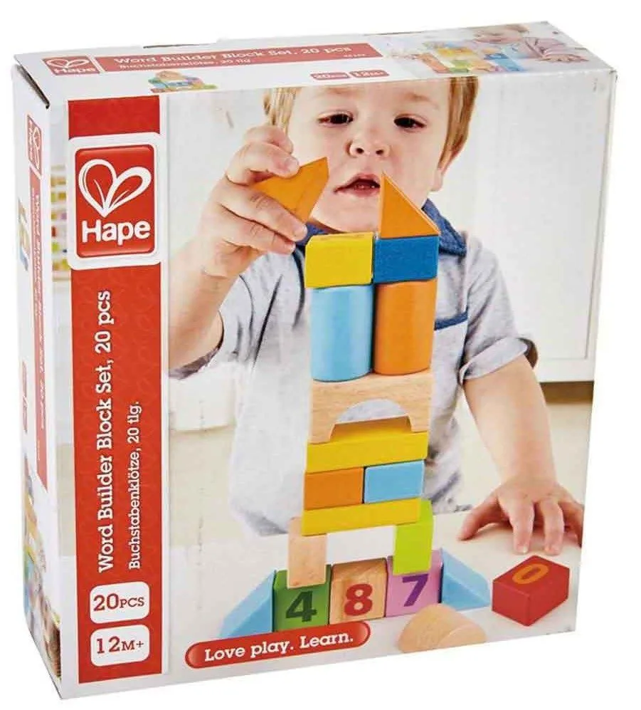 Комплект дървени кубчета, Hape, С цифри, 20 броя - Image 2