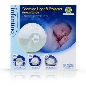 Прожектор с успокояваща светлина 3 в 1, Infantino, Светло зелен