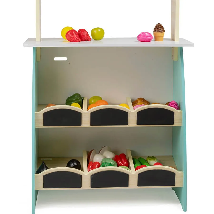 Дървена играчка, Eurekakids, Пазар и Кафе салон 2 в 1, 49 х 24 х 114 см - Image 5