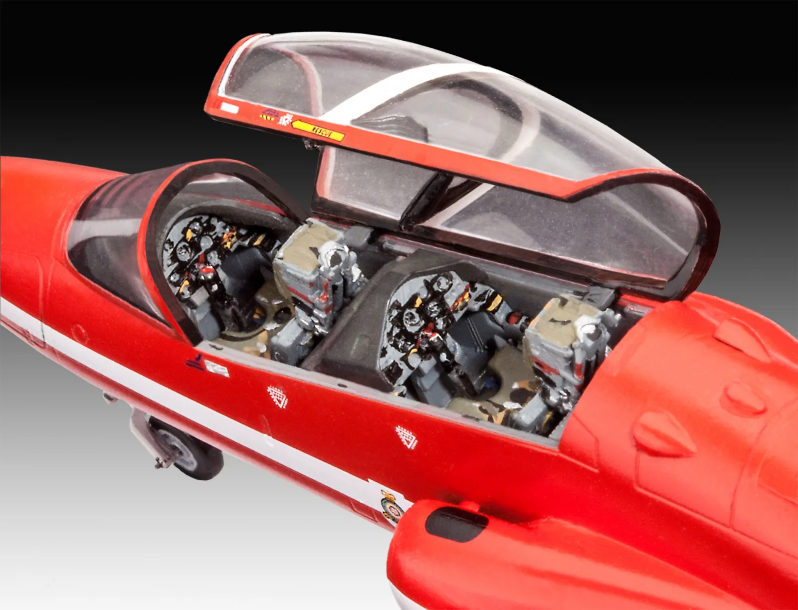 Сглобяем модел, Revell, Британски учебно-тренировъчен лек изтребител, BAe Hawk T.1 Red Arrows, 70 части - Image 3