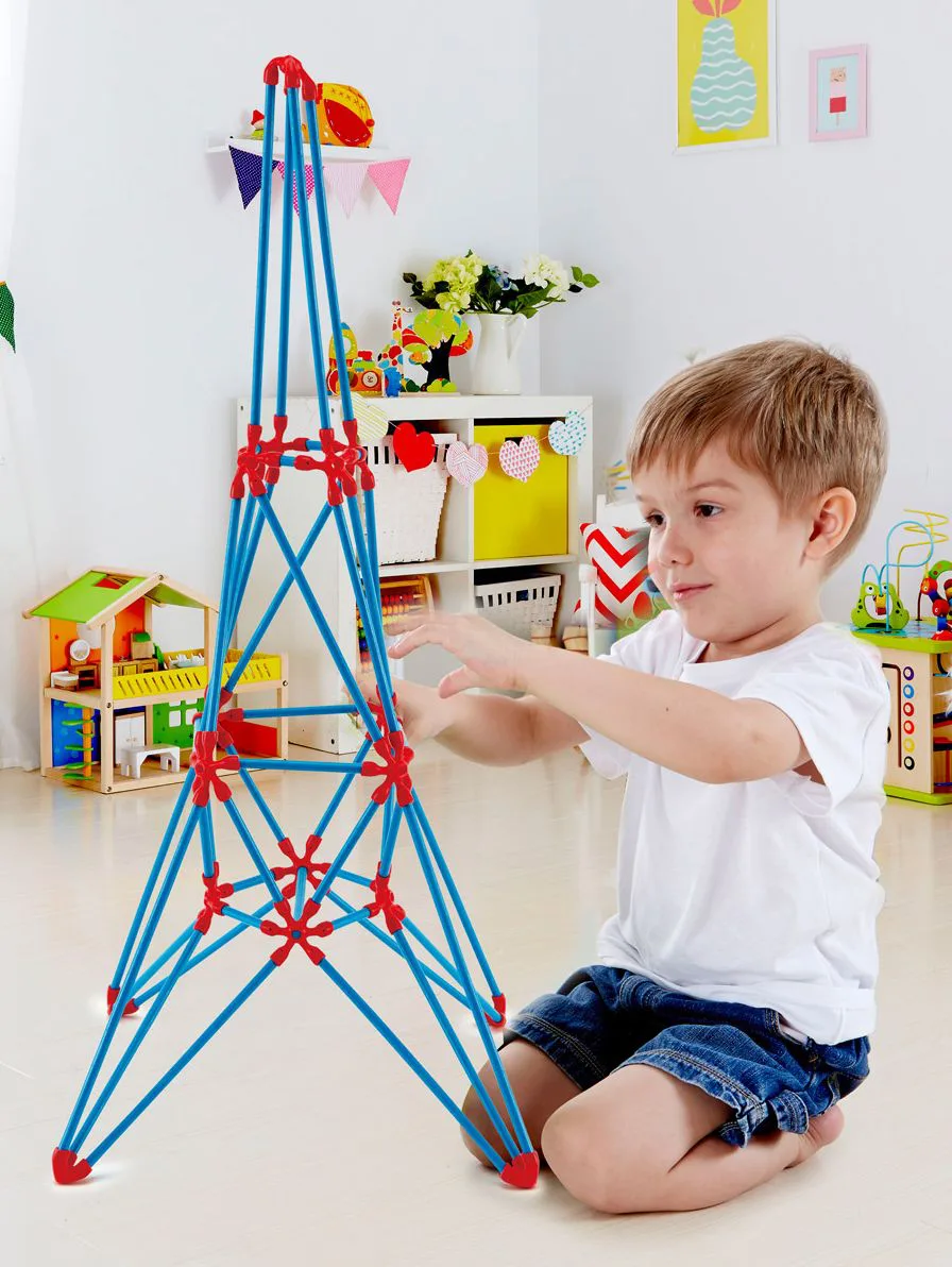 Бамбуков конструктор, Hape Flexistix, Айфелова кула, 62 части - Image 4