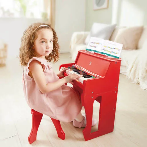 Дървено светлинно пиано и стол, Hape, Червено - Image 2