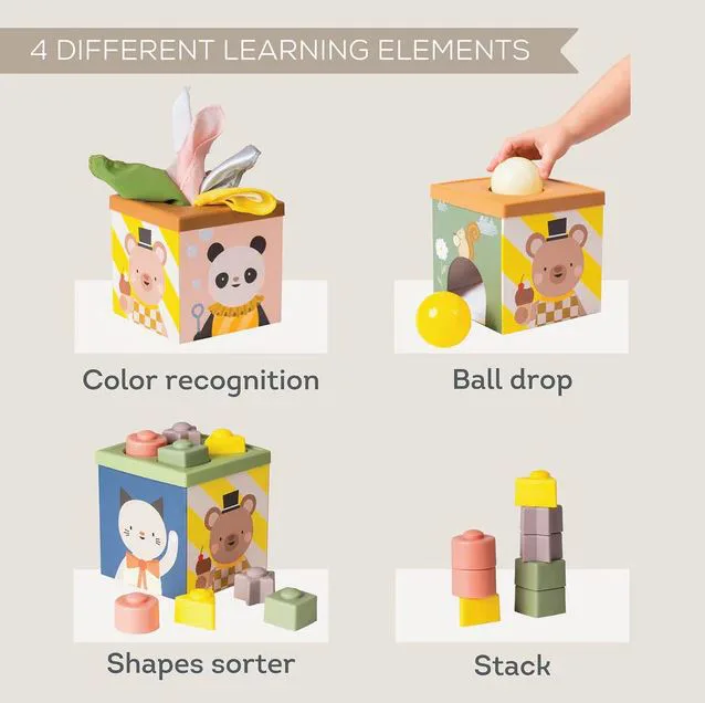 Образователна играчка, Taf Toys, Мултисензорен куб с активности - Image 2