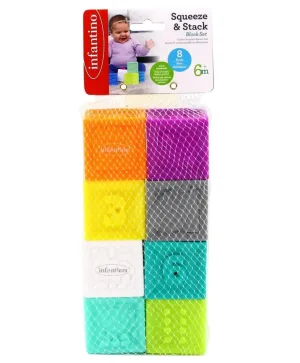 Комплект меки сензорни кубчета за подреждане, Infantino, 8 броя