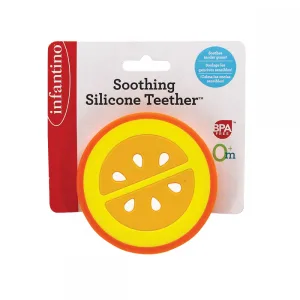 Успокояваща силиконова бебешка гризалка, Infantino, Портокал