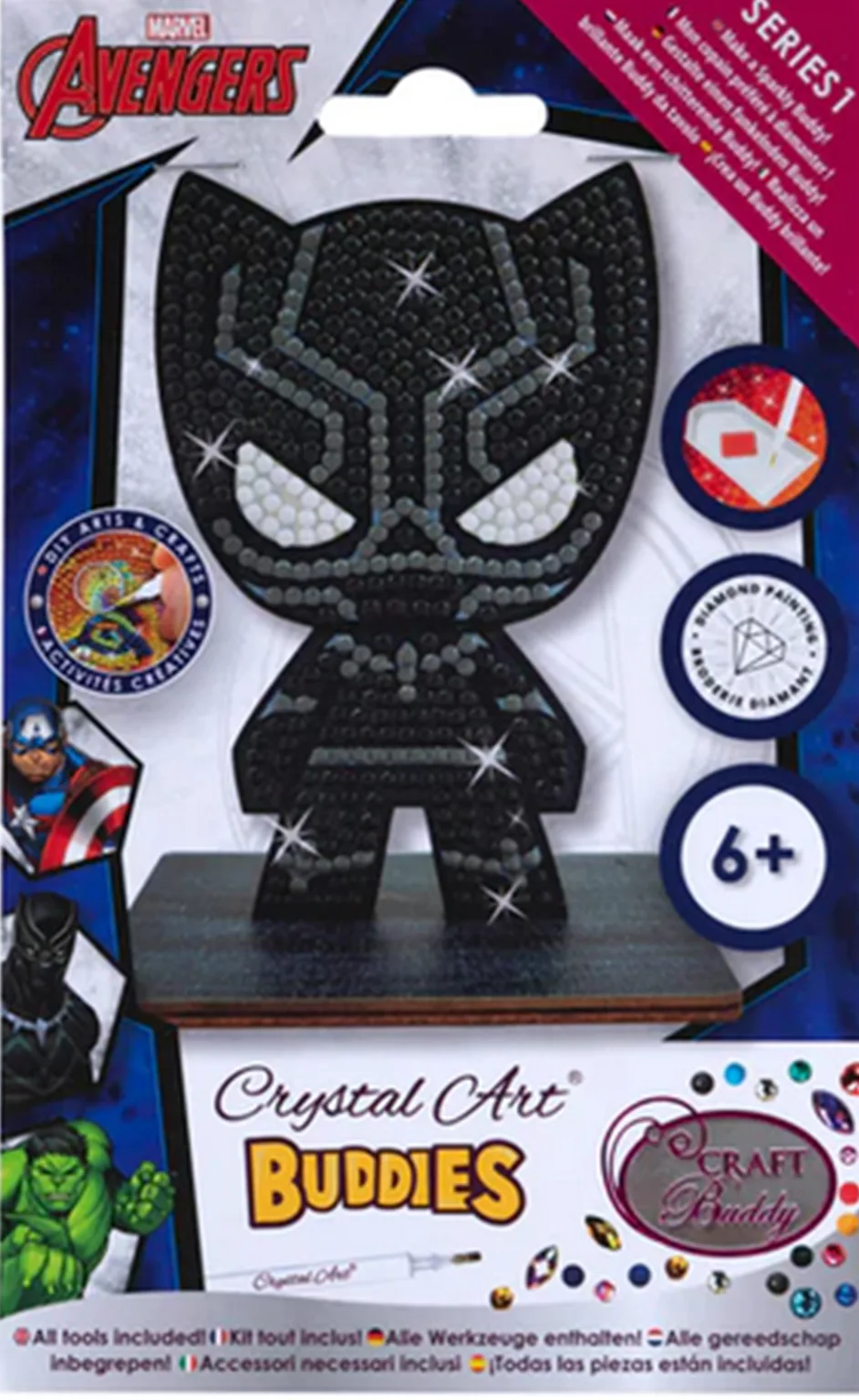 Комплект за диамантена бродерия, Craft Buddy, Crystal Art Buddies, Черната пантера, 7 части - Image 2