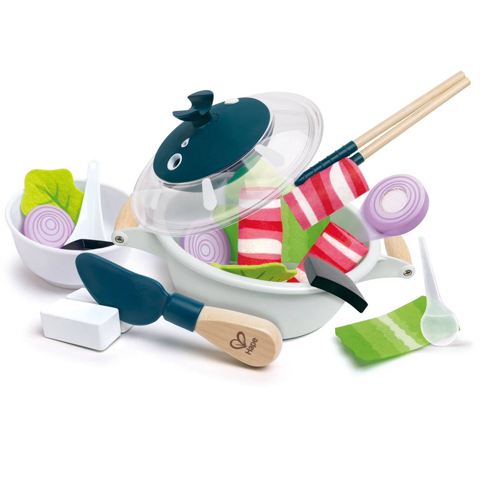 Детски готварски комплект, Hape, Китайска тенджера за фондю с аксесоари, 17 части - Image 6