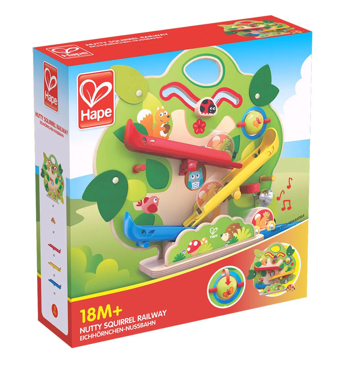 Дървен комплект, Hape, Влакче бързата катерица, 5 части - Image 5