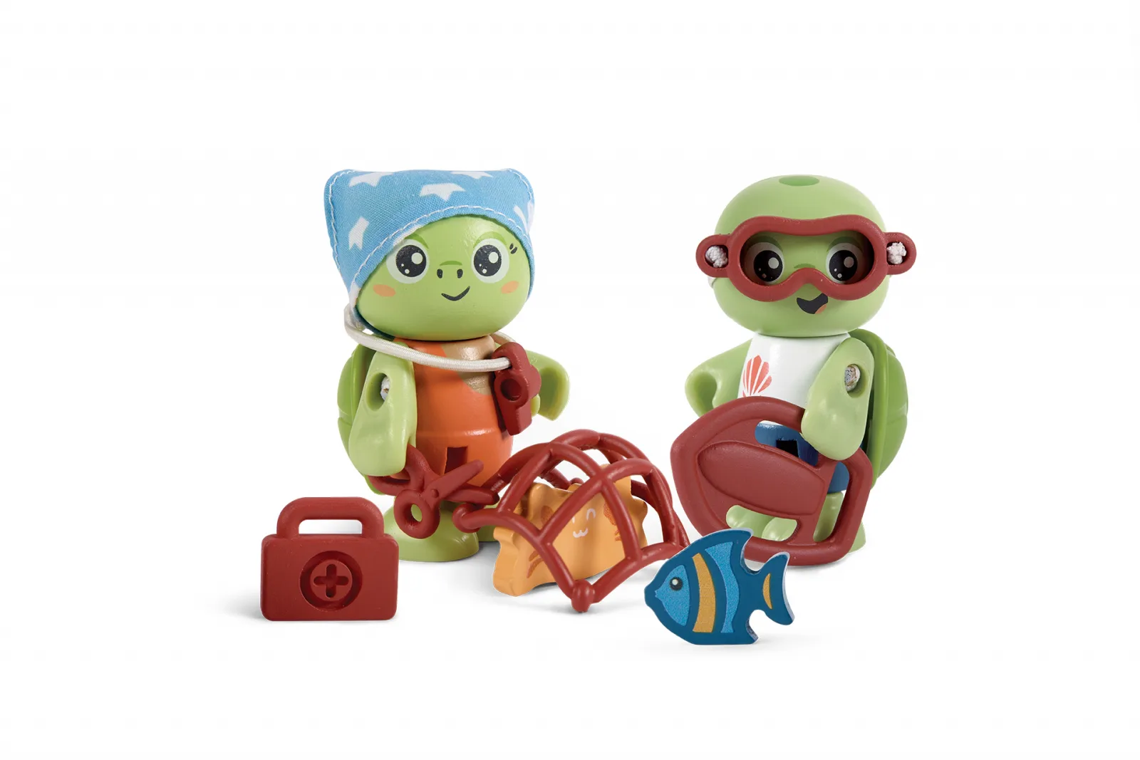 Дървен комплект, Hape, Уай и Кейл спасители на моретата, 11 части - Image 3