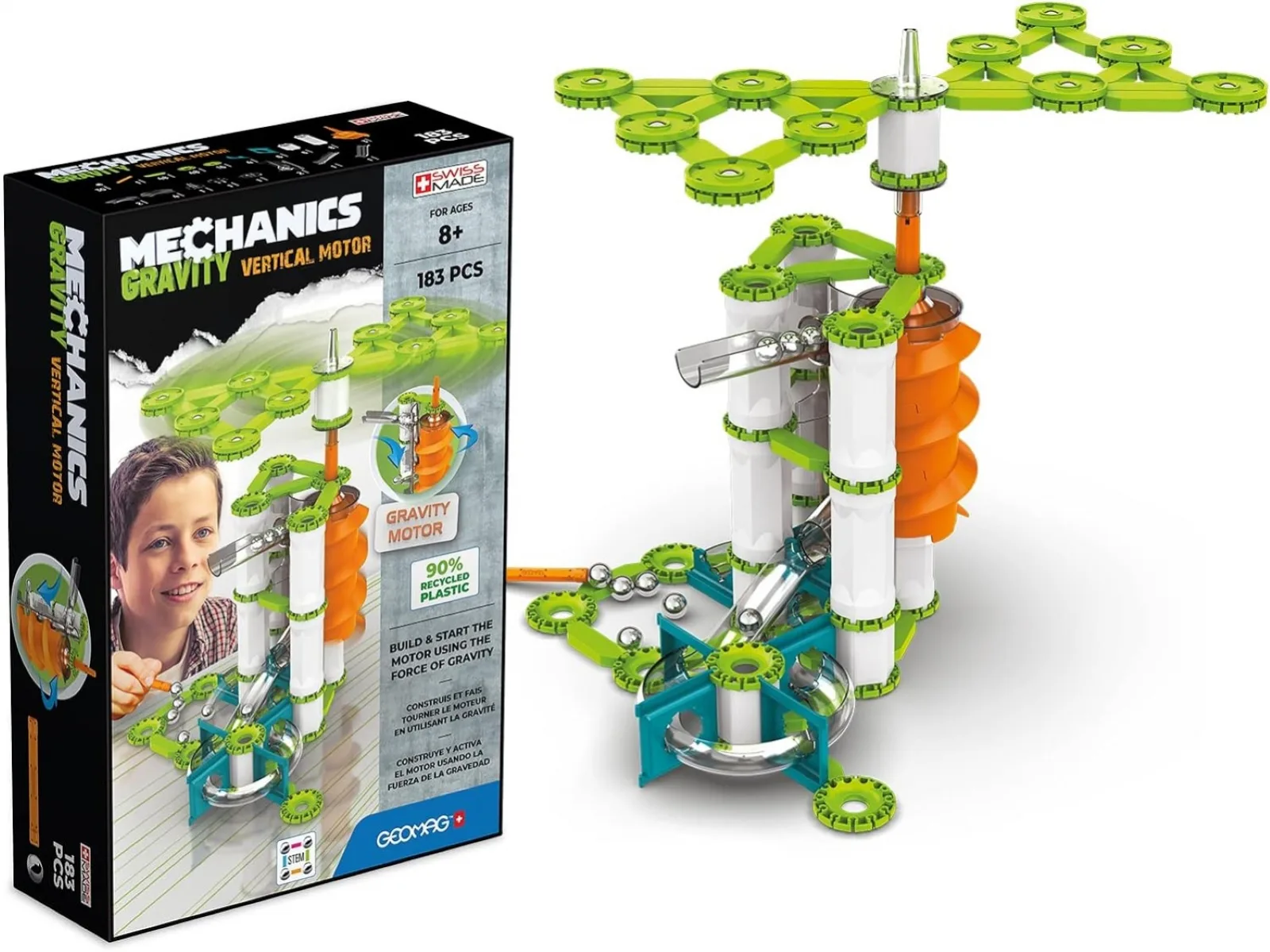 Магнитен конструктор, Geomag, Mechanics, Вертикален двигател, 183 части - Image 3