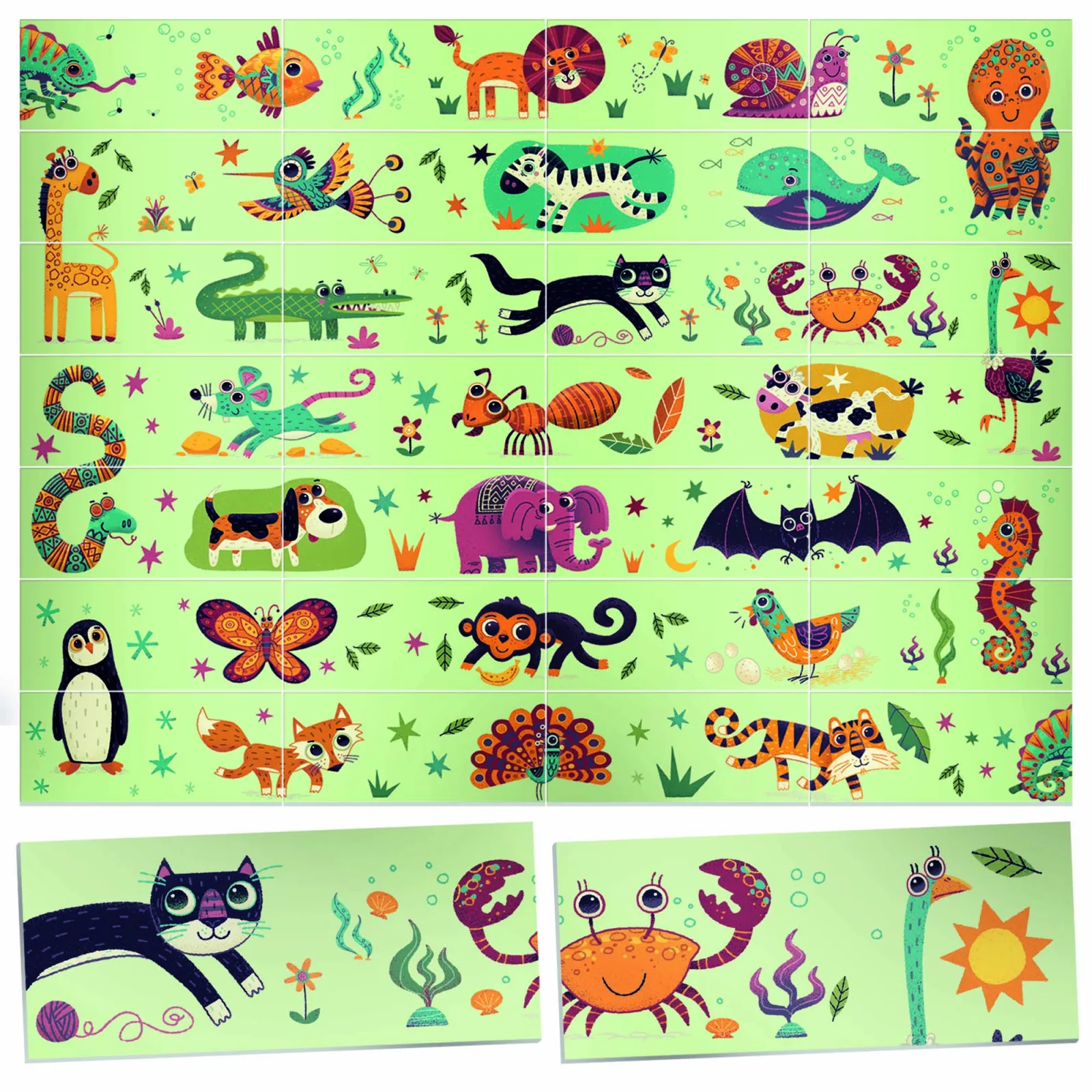 Пъзел, Headu, Домино с животни, 28 части - Image 2