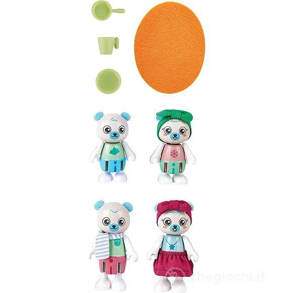 Комплект дървени фигури, Hape, Семейство полярни мечки, 10 части - Image 4