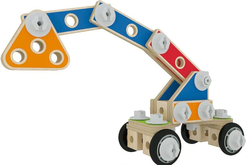 Дървен конструктор, Hape, Майстор строител, 62 части - Image 6