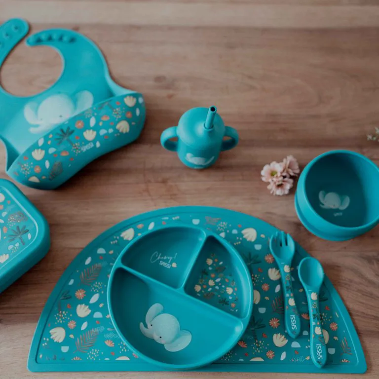 Силиконова купичка за хранене с вакуум, Sassi, Слон - Image 5