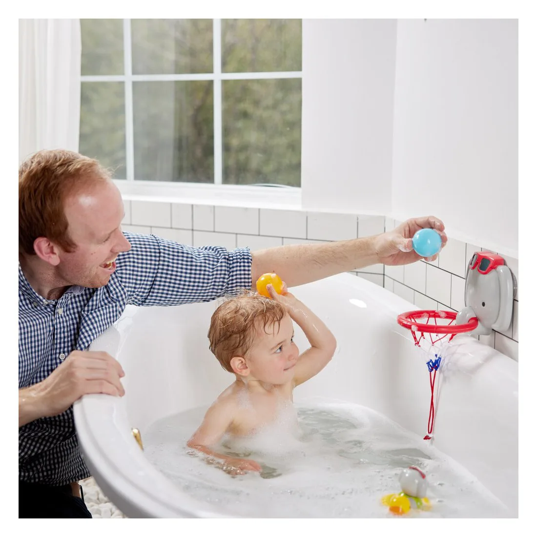 Играчка за баня Hape, Воден баскетбол, Слонче - Image 4