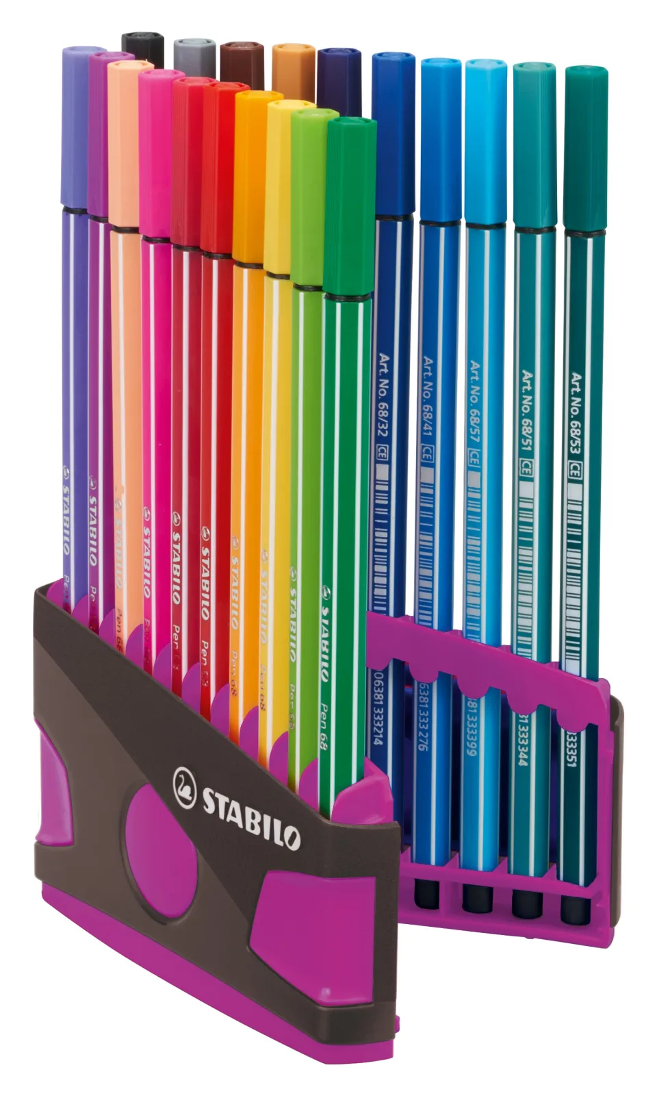 Комплект флумастери, Stabilo, Pen 68 Color Parade, лилава кутия, 20 цвята - Image 3