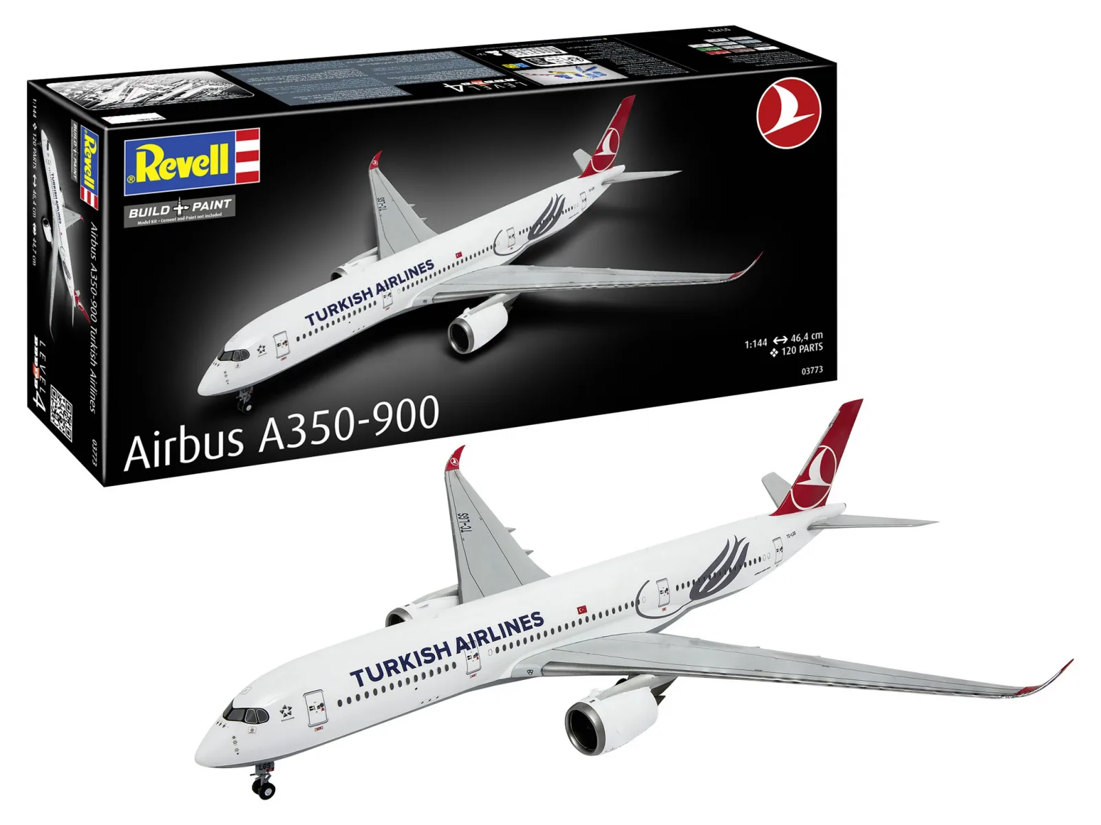 Сглобяем модел, Revell, Самолет Airbus A350-900 Турски авиолинии, 120 части - Image 6