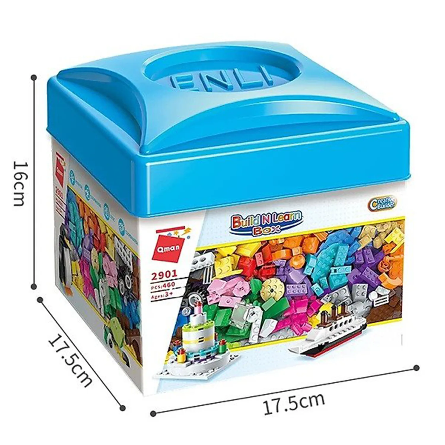Конструктор, Qman, Build N Learn, Строителни блокчета в кутия, 460 части - Image 2