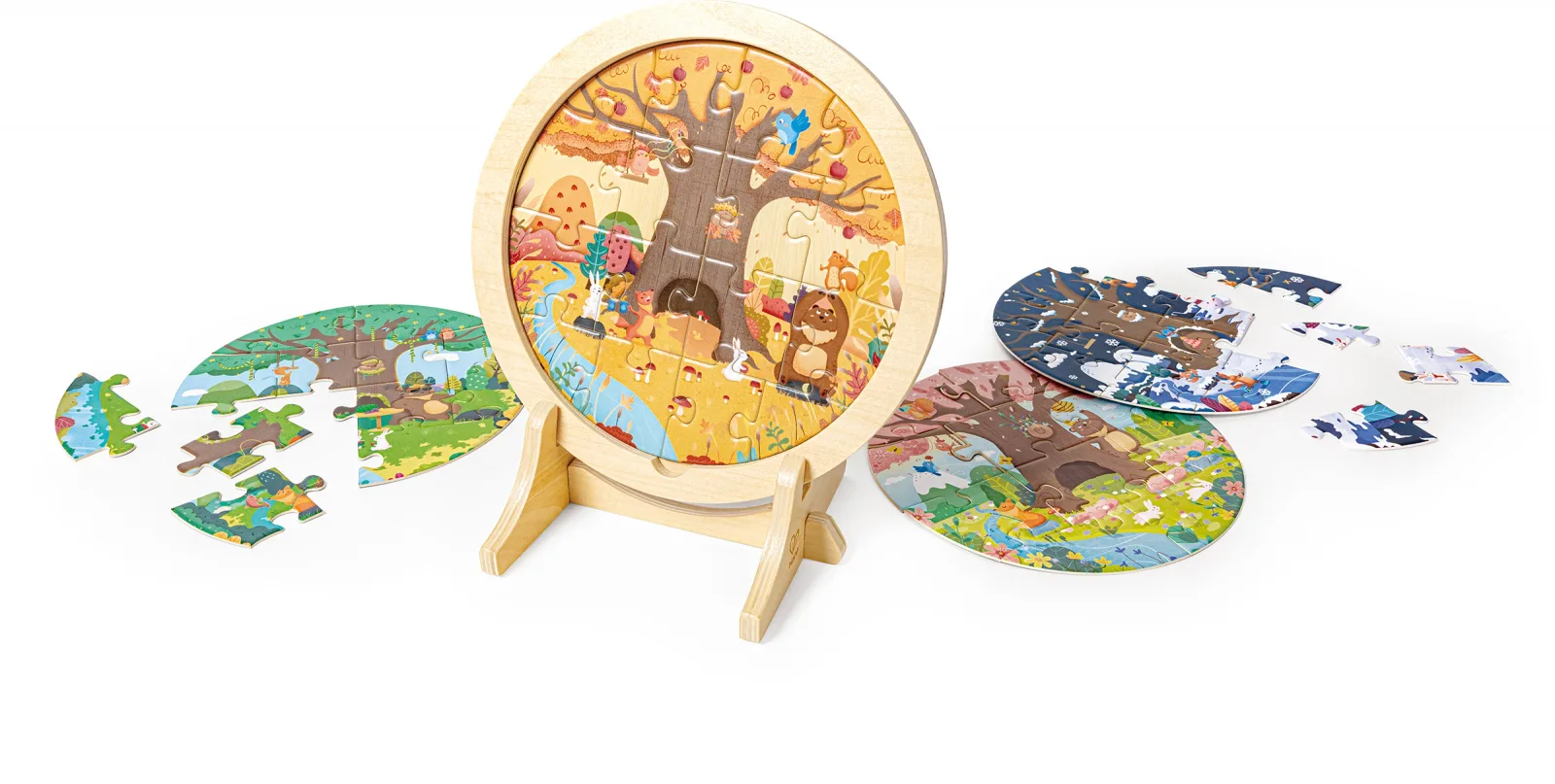Образователен дървен пъзел, Hape, сезони - Image 3