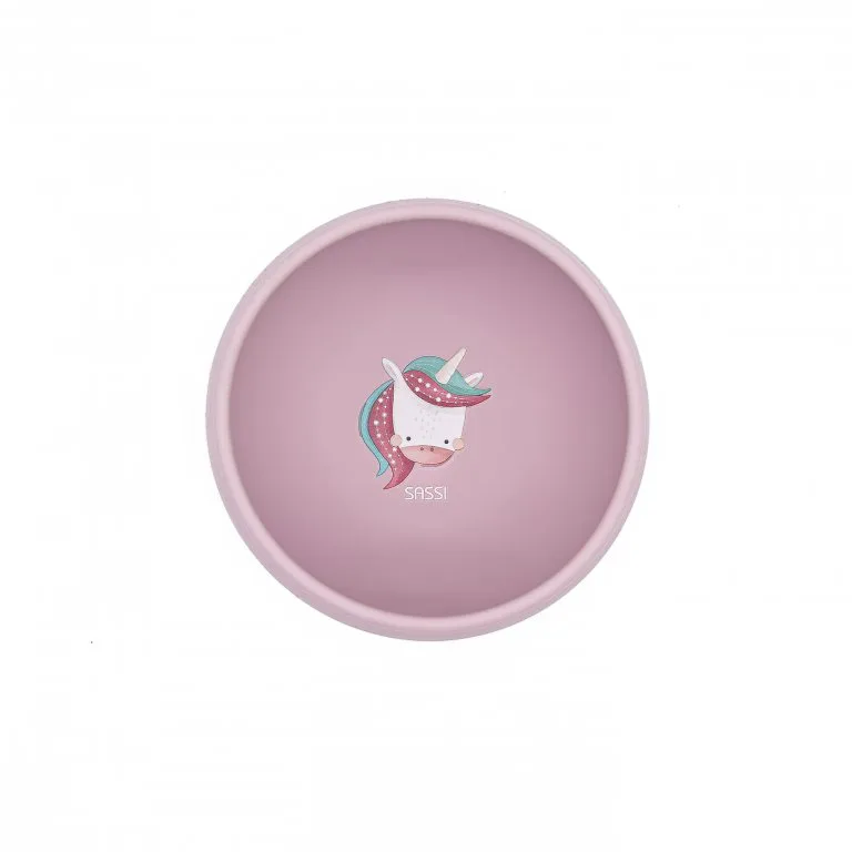 Силиконова купичка за хранене с вакуум, Sassi, Еднорог - Image 4