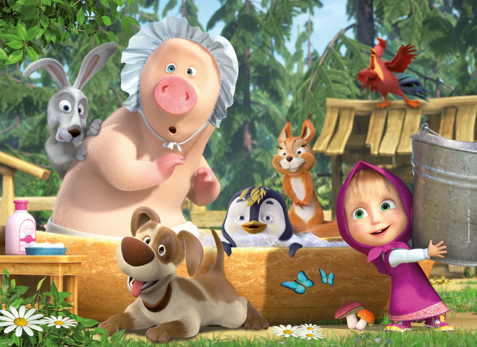 Пъзел, Lisciani, Maша и Мечока, Хубав ден, Пъзел 24 части - Image 2