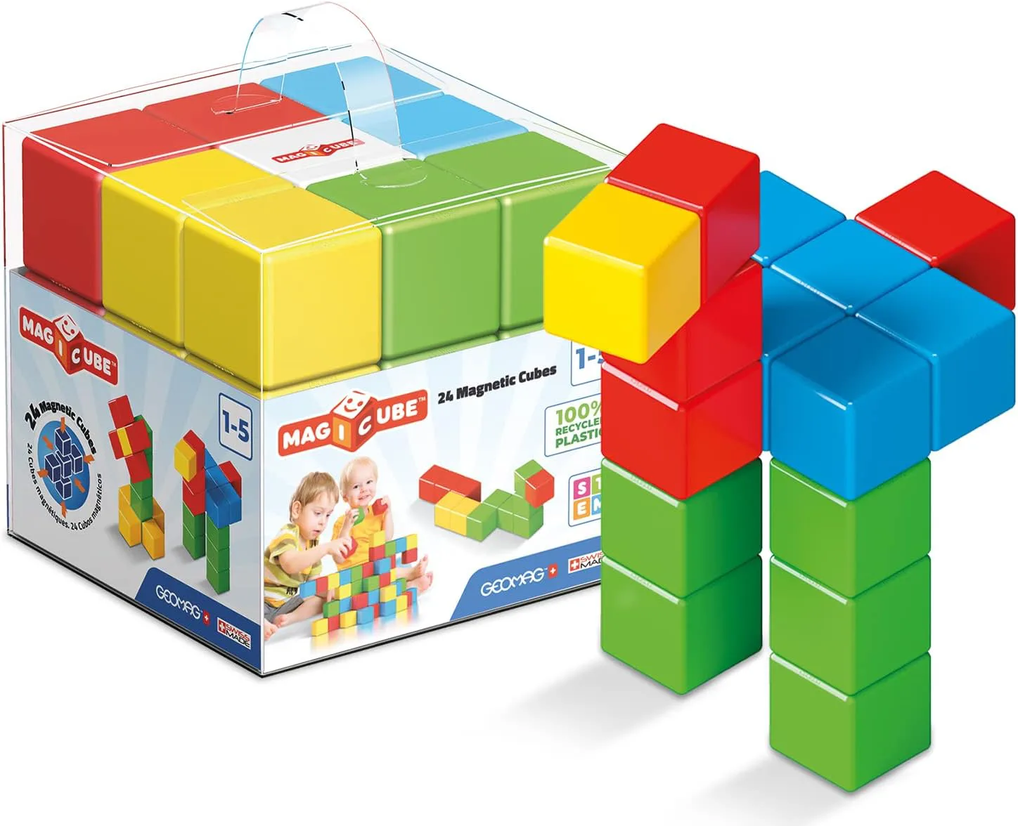 Магнитен конструктор, Geomag, Magicube, Full Color, 24 части - Image 2