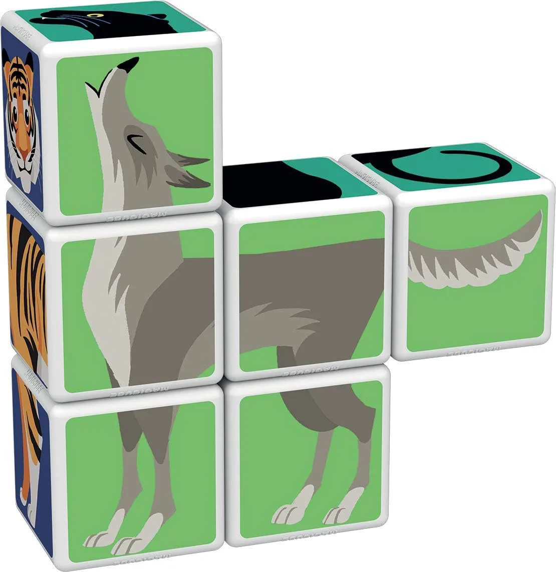 Магнитен конструктор, Geomag, Magicube, Животни в джунглата и карти 145, 9 части - Image 5