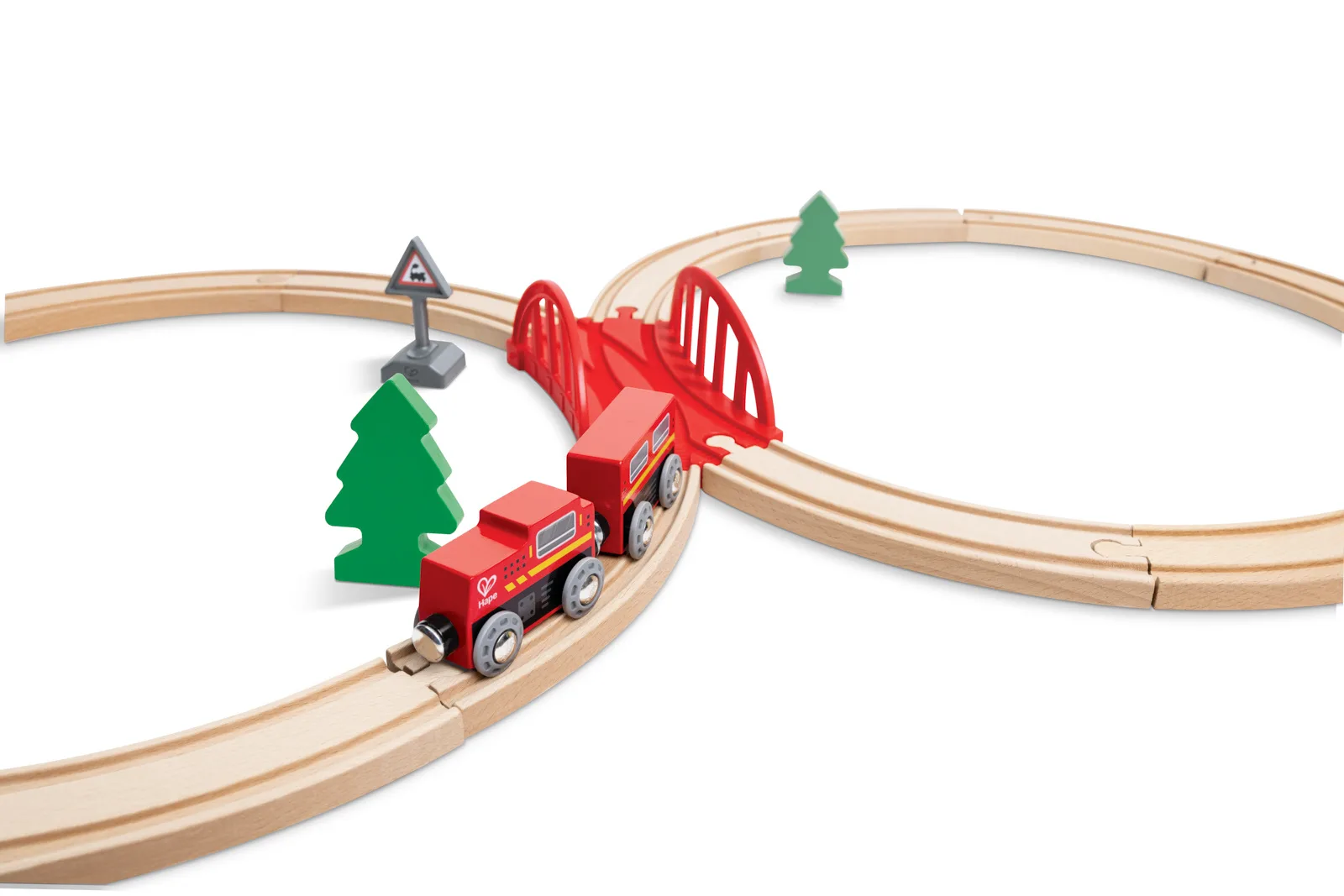 Детски игрален комплект, Hape, Класическа железопътна осмица, 19 части - Image 2