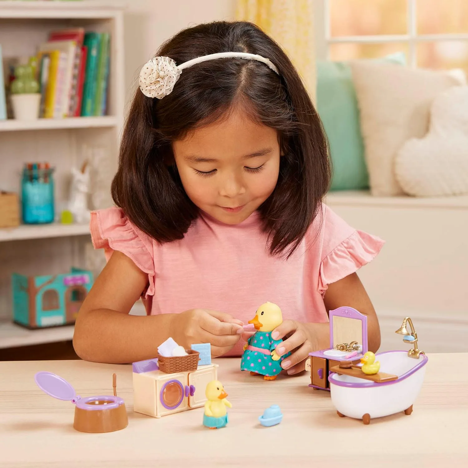 Комплект за игра, Battat, Li′l Woodzeez, Баня, 16 части - Image 5