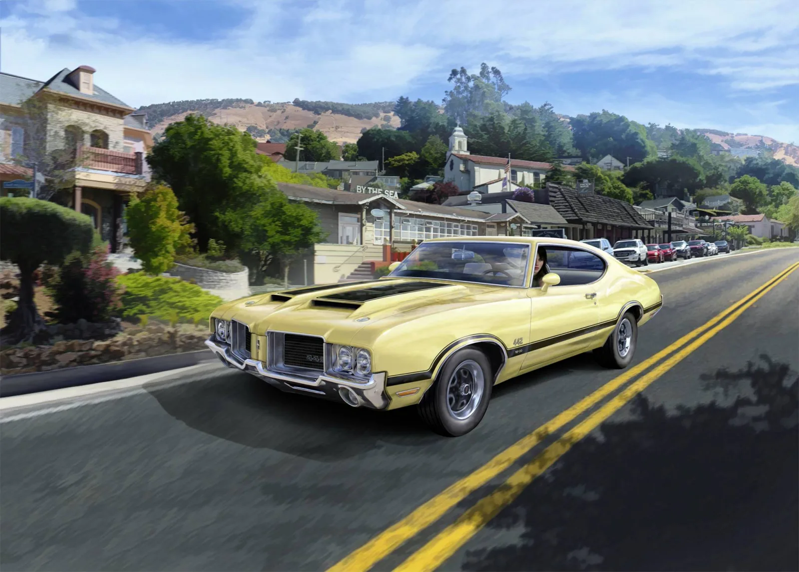 Сглобяем модел, Revell, Oldsmobile 442 1971 Coupe, 124 части - Image 9