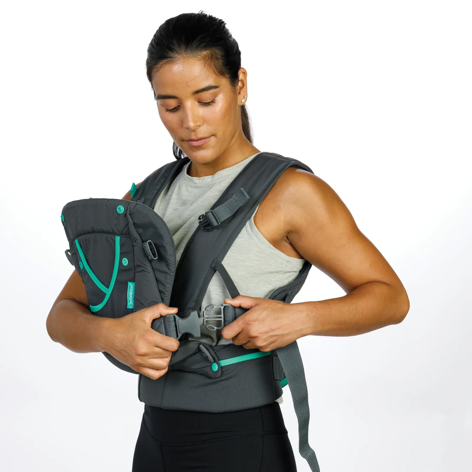 Ергономично кенгуру с джобове, Infantino, 4 в 1, Тъмно сиво, от 3.6 до 18 кг. - Image 3