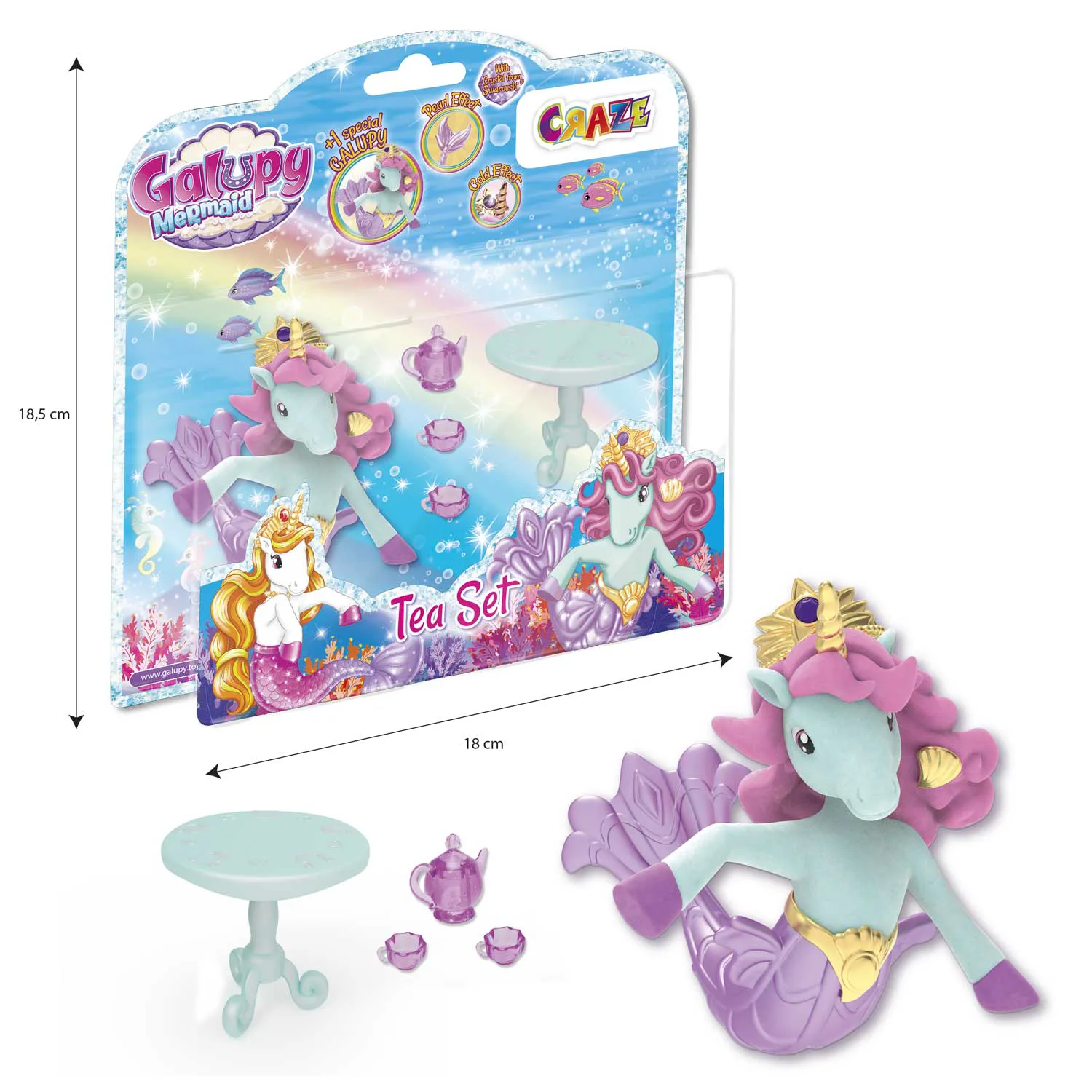 Комплект фигурки, Craze, Galupy Русалка, Сервиз за чай, 5 части - Image 8