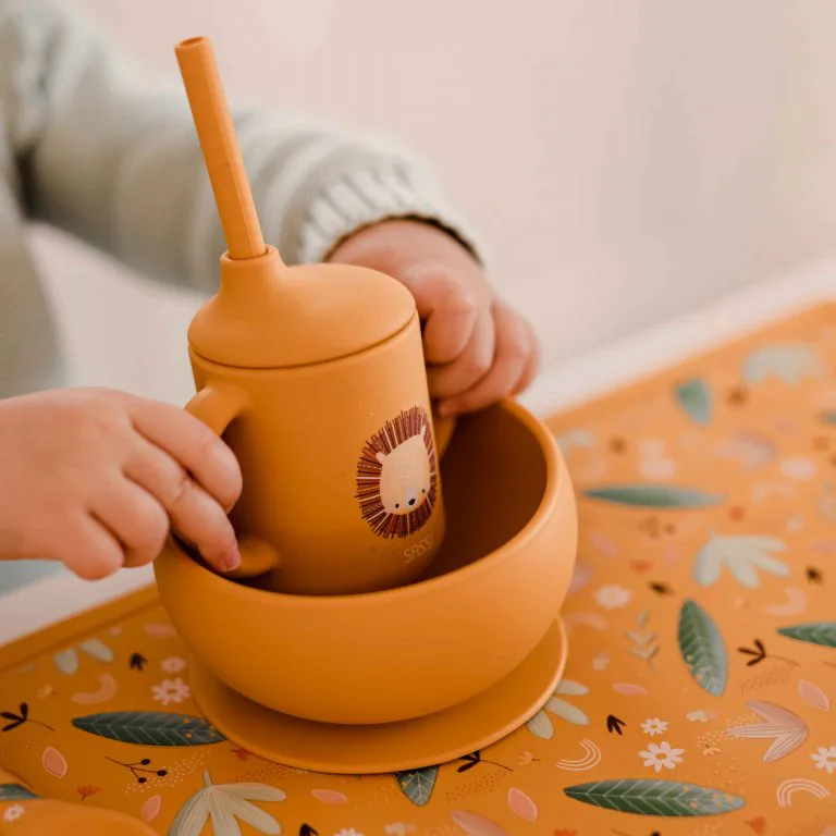 Силиконова чаша със сламка Sassi, Лъв - Image 8