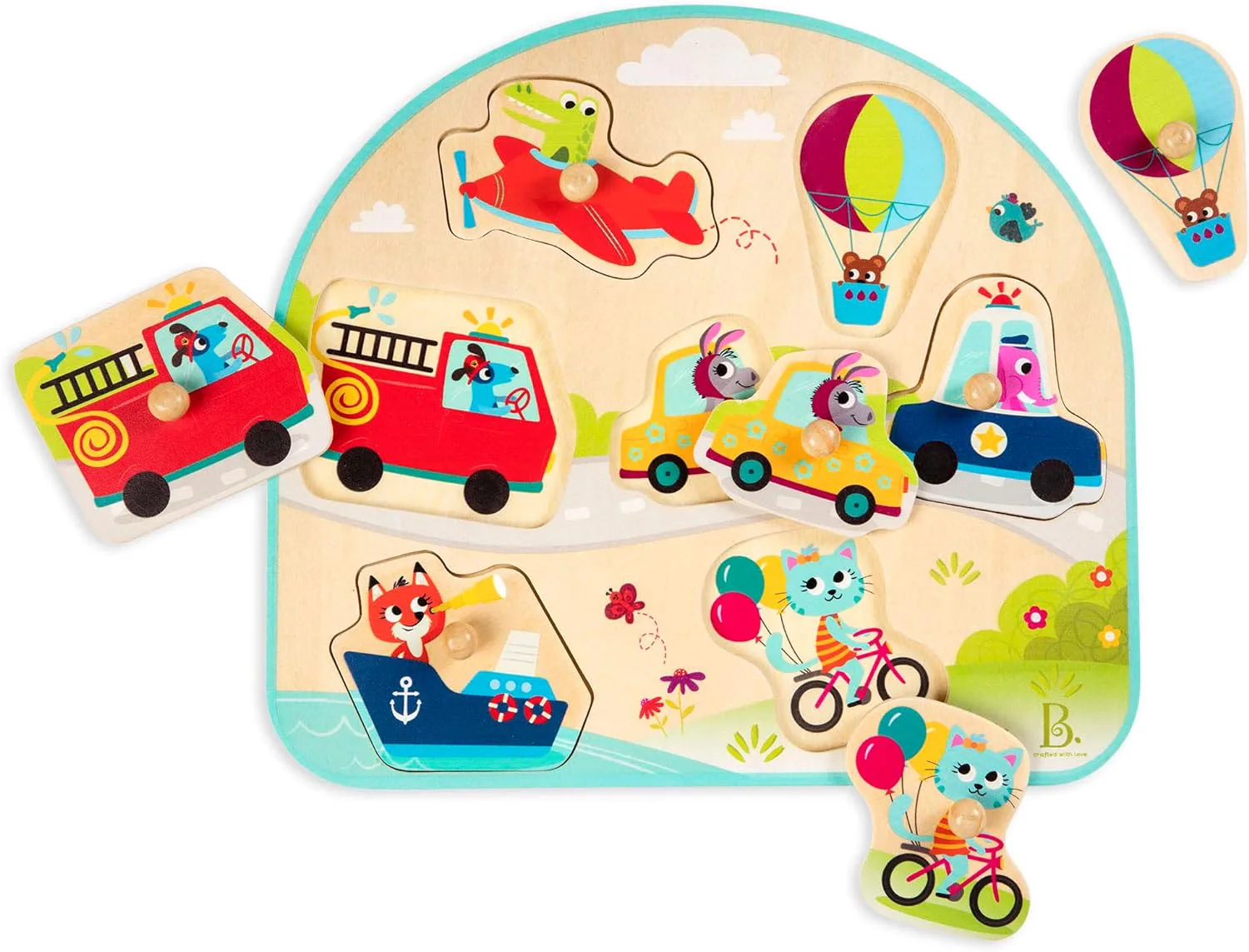 Дървен пъзел, Battat, Превозни средства, 8 части - Image 2