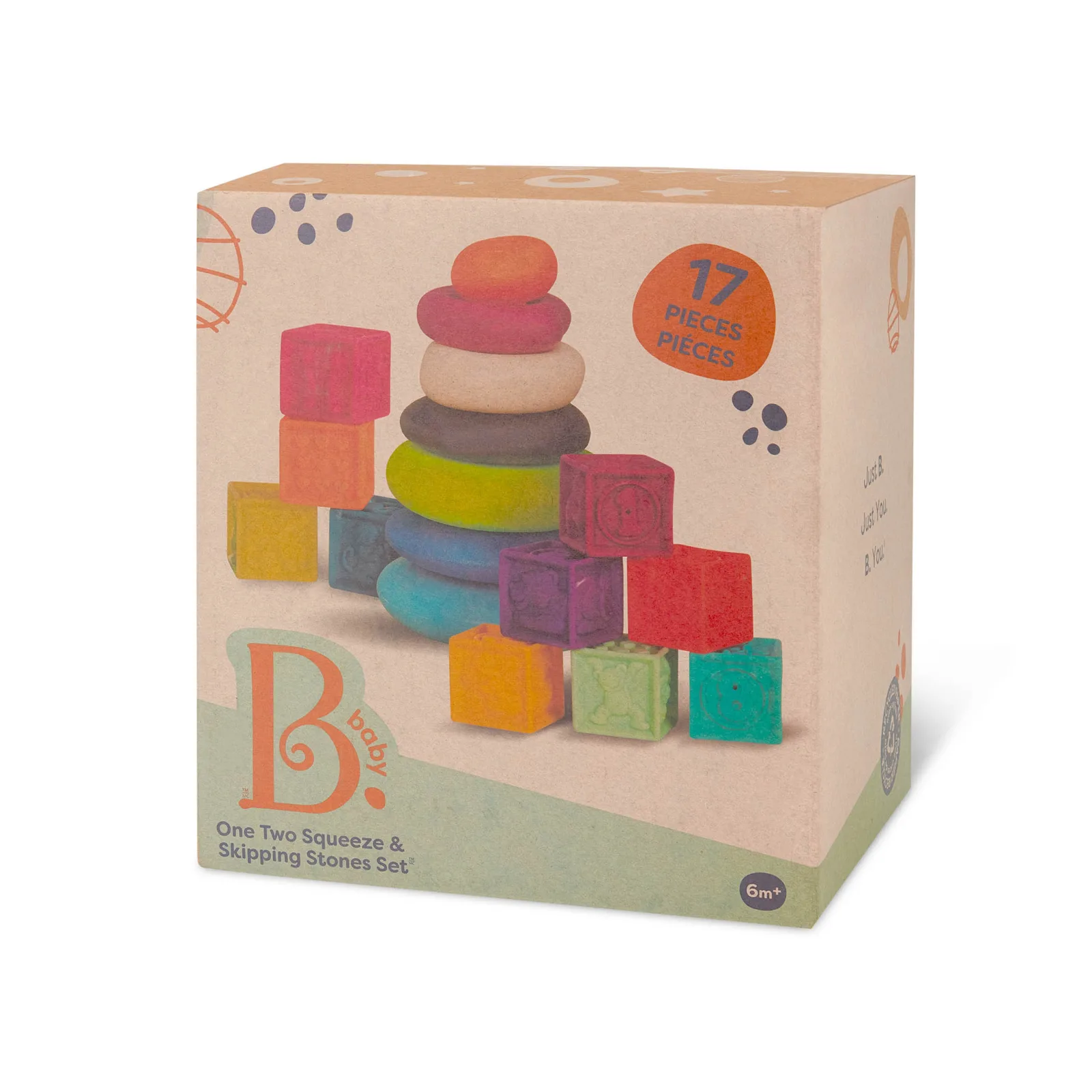 Детски сензорен комплект, Battat, Рингове за нанизване и меки кубчета - Image 3