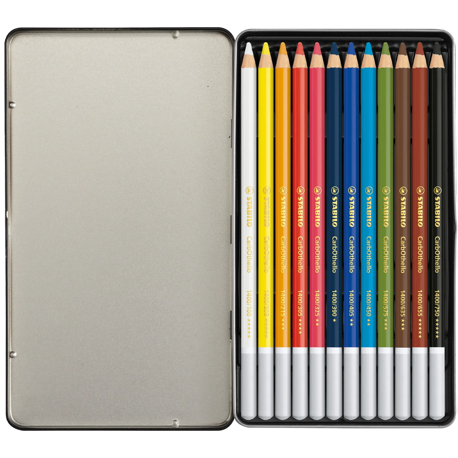 Комплект пастелни моливи, Stabilo, CarbOthello, метална кутия, 12 цвята - Image 3